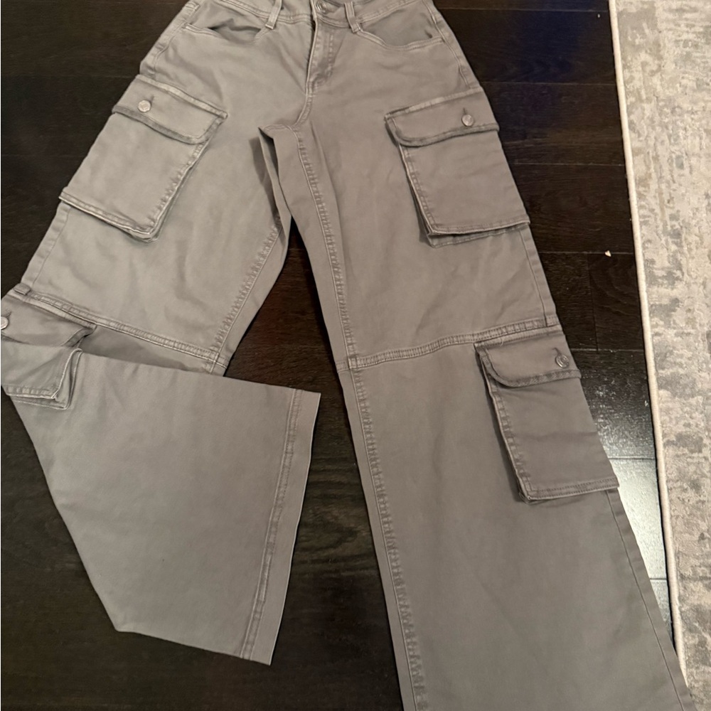 Garage Women's Gray Flare Cargo Jeans